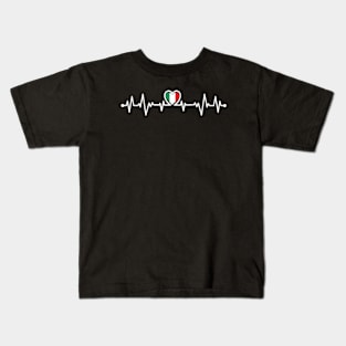 ITALY Lover Heartbeat Italian proud Heart Beat T-Shirt Italian Gift for ITALY lovers Father’s Day Daddy Grandad Gift Tee Mens Birthday Kids T-Shirt